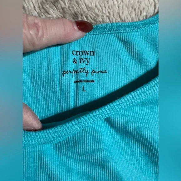 Crown Ivy Set Of 5 Womens Pima Cotton Tank Tops Sleeveless Camisole X-Large EUC - Picture 3 of 3